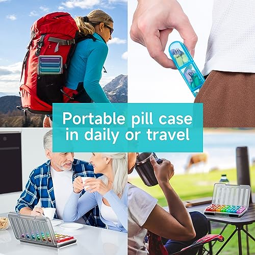 Windtrace Pill Organizer 3 Times a Day, Weekly Pill Organizer 3 Times a Day,Large Pill Box 7 Day,Pill Case with Moisture-Proof Design,Medication Organizer to Hold Vitamins,Supplements,Fish Oil