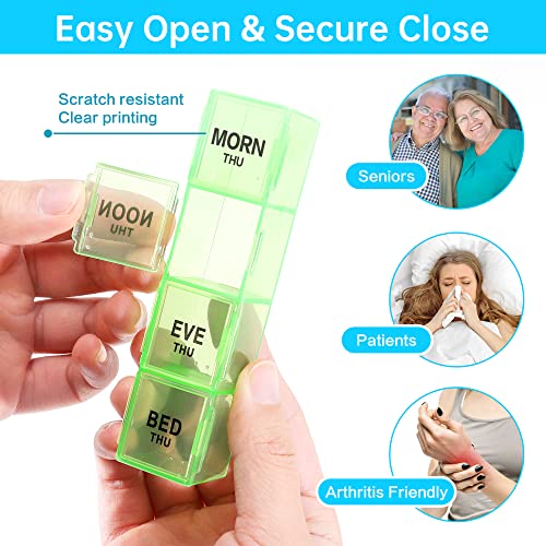 VMVN Pill Box 7 Day, Large Pill Cases Organizers,Weekly Pill Container AM/PM Medicine Organizer,Removable 4 Times a Day Pill Holder