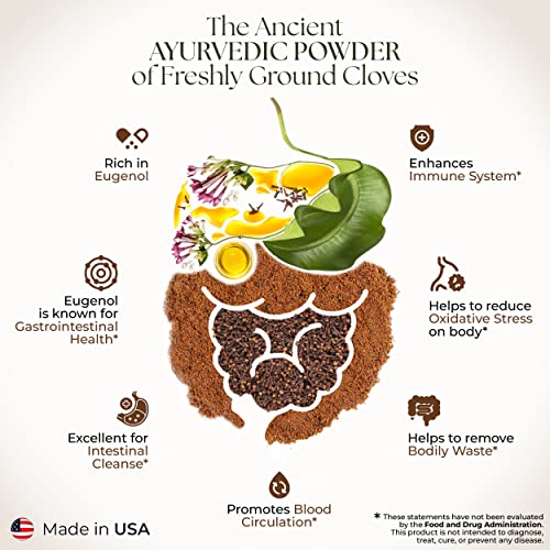 Dr Clark Cloves Healthcare Supplement - Natural Digestive Health, 500 mg, 100 Pure Gelatin Capsules