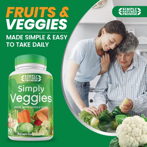 Simply Nature's Promise - Packed with Over 40 Different Fruits & Vegetables - Made with Whole Food Superfoods - Bilberry Extract – 100% Soy Free - 90 Count (Pack of 2)