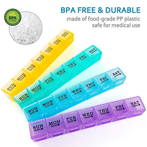 XL Large Monthly Pill Organizer 4 Weeks, 28 Day Pill Organizer Weekly, Big Compartment with Travel Case, 7 Day Pill Dispenser 4 Times a Day, Medicine Organizer Box for Vitamin, Fish Oil