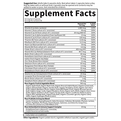 Garden Of Life Multivitamin for Men - Vitamin Code Men's Raw Whole Food Vitamin Supplement with Probiotics, Vegetarian, 240 Capsules