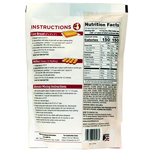 Marie Callender s CornBread Mix, Honey Butter, Just Add Water, Mix, and Bake. Makes 8 Loaf (Pack of 1)