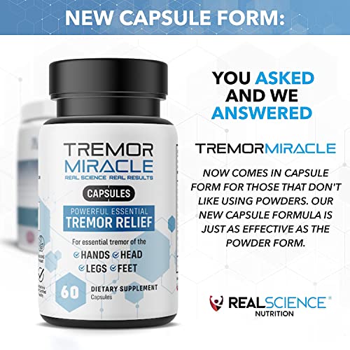 Real Science Nutrition Tremor Miracle Capsules - Essential Tremor Herbal Capsule Supplement for Hands, Legs, Feet, Head Tremors
