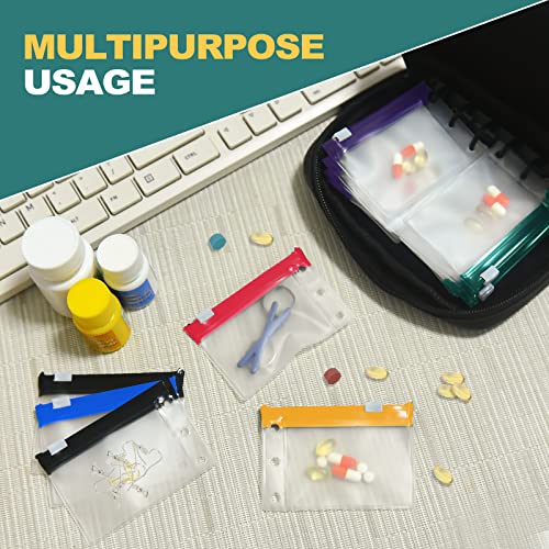 Timueetech Water-Proof Pill Organizer Bag(IPX4), Pill Loose-Leaf Storage Bag, Portable Travel Medicine Bag, Zippered Reusable Pill Pouches(Fit 1# Pouches)