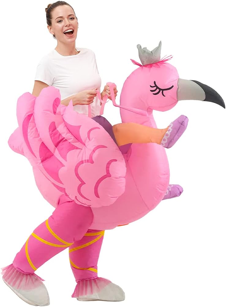 KOOY Inflatable Flamingo Costume,Inflatable Costume For Adult Funny,Halloween Blow Up Costume,Christmas Costume