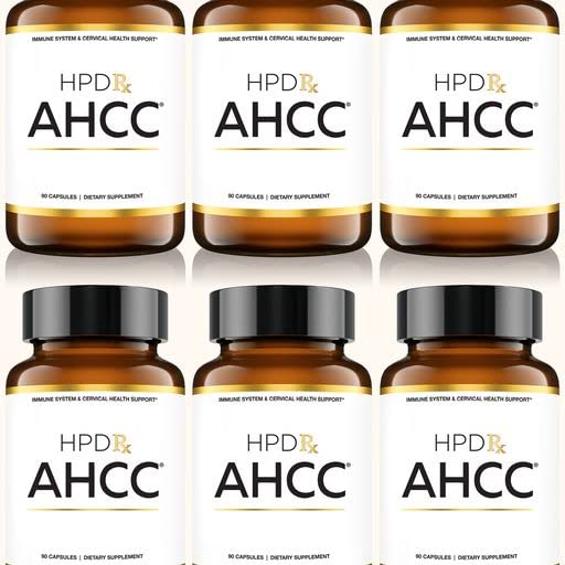 HPD Rx Premium AHCC Supplement 1100 mg | Shiitake Mushroom Supplement, Natural Immunity Booster, Maintains Natural Killer Cell Activity | Proven in 30+ Human Clinical Trials | 180-Day Supply 6-Pack