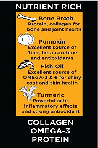 Nature's Diet Pet Bone Broth Protein Powder with Pumpkin, Fish Oil and Turmeric (Chicken, 16 oz = 159 Servings)