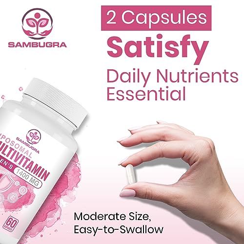 Liposomal Multivitamin for Women 1400MG - Womens Daily Multi Vitamins Supplements with Iron, Vitamin A, C, D, E and B Complex for Immune Health, Hair & Skin Support for Women 18+,60 Vegan Capsules