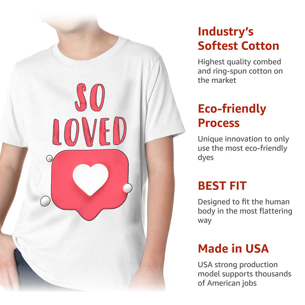 So Loved Kids' Classic Fit T-Shirt - Cute T-Shirt - Heart Print Classic Fit Tee