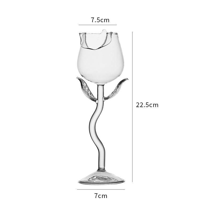 Elegant Transparent Rose-Shaped Glass - Ideal for Valentine's & Wedding Celebrations, Eco-Friendly, 150ml