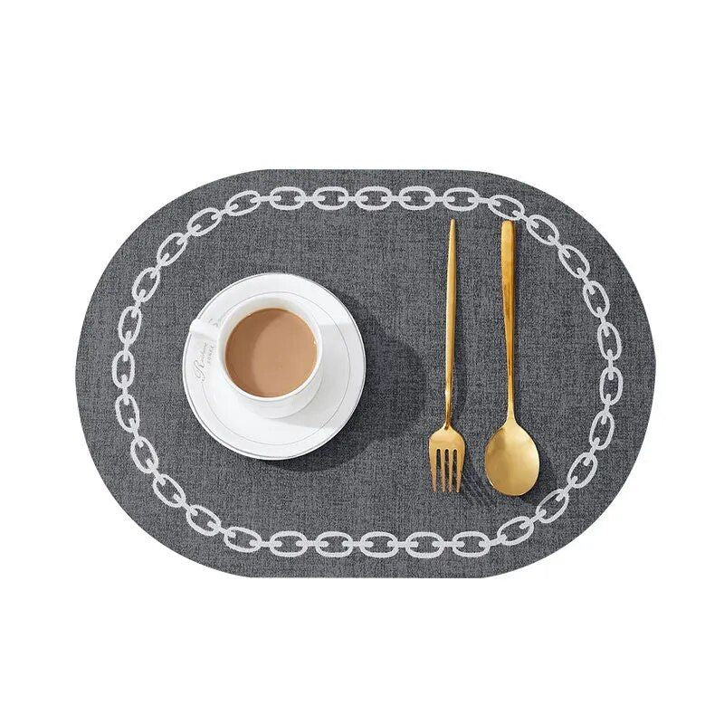 Elegant Nordic Leather Placemats - Waterproof and Heat-Resistant for Ultimate Table Protection