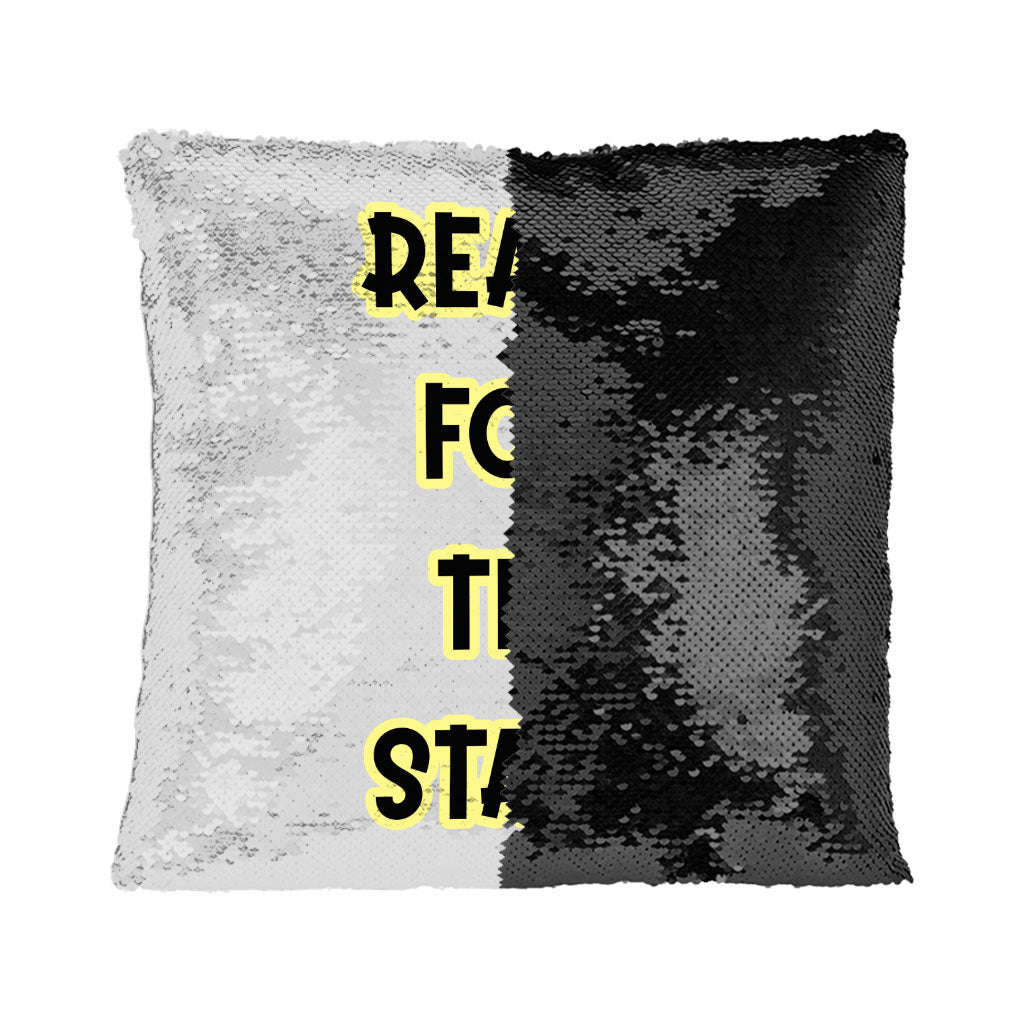 Reach for the Stars Sequin Pillow Case - Motivational Quote Pillow Case - Cool Pillowcase