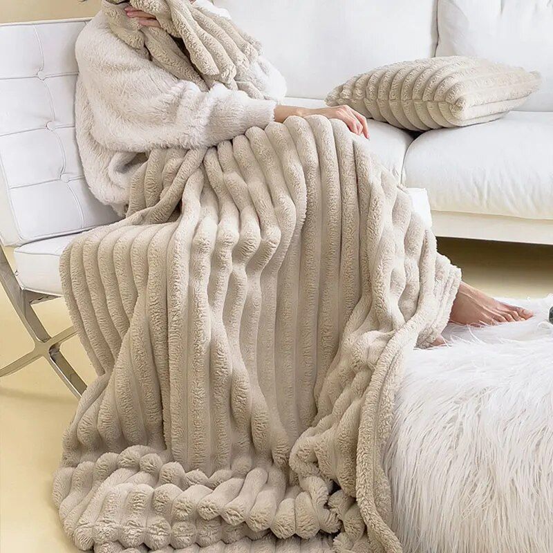 Coral Fleece Sofa Throw Blanket