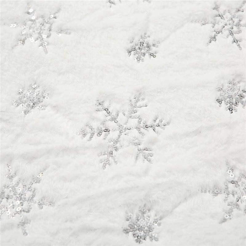 Sparkling Snowflake Faux Fur Christmas Table Runner
