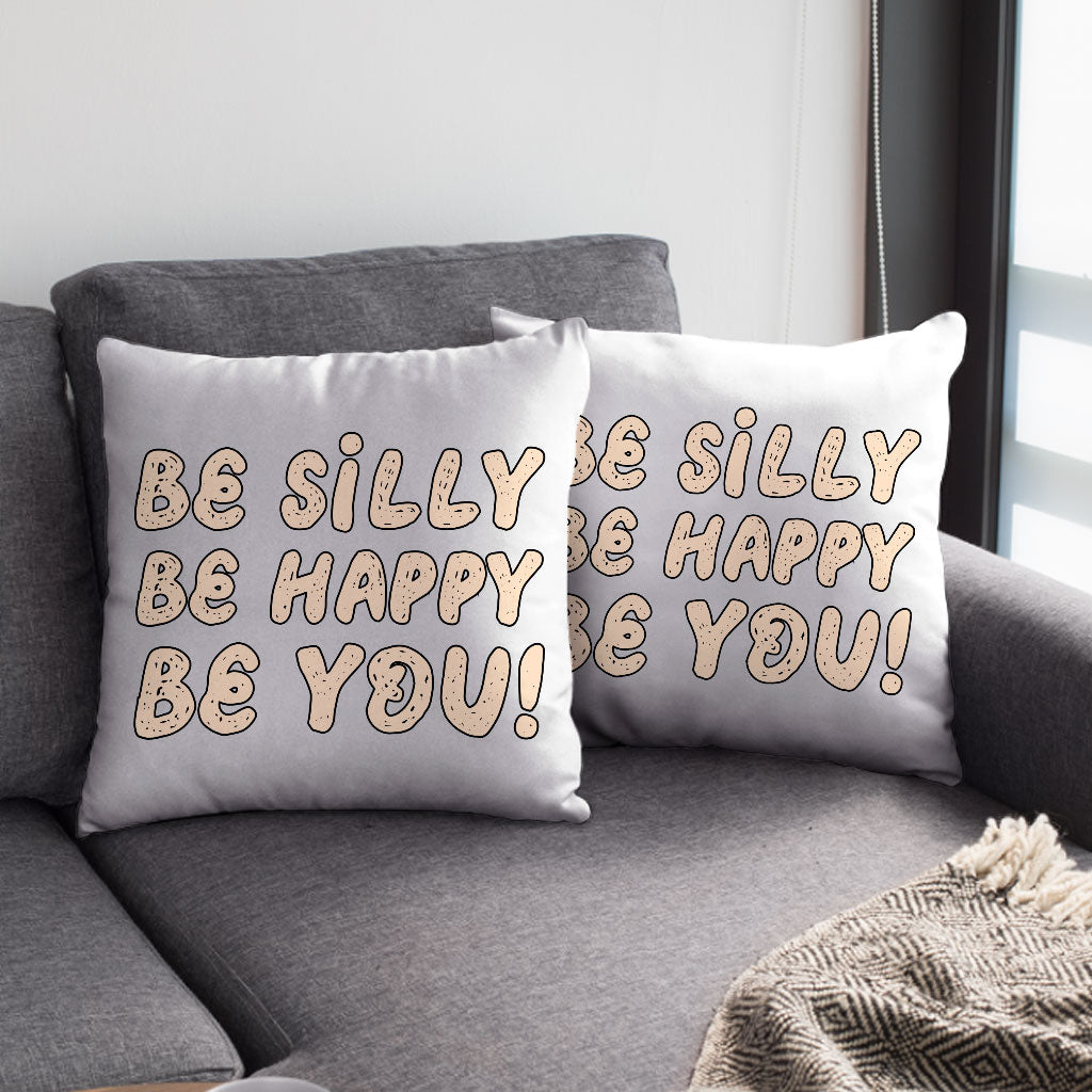 Be Happy Square Pillow Cases - Be You Pillow Covers - Cool Trendy Pillowcases