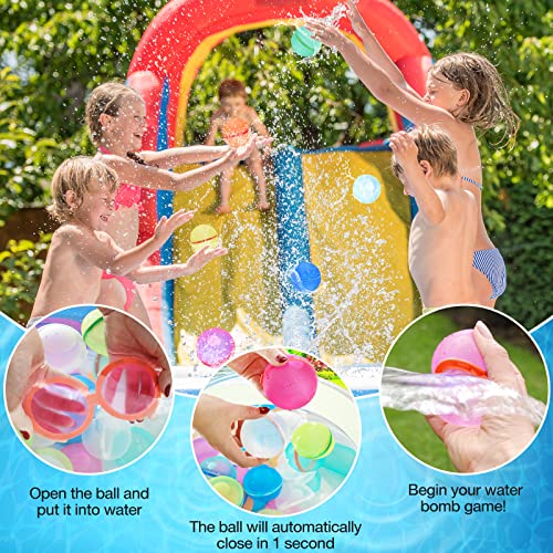 SOPPYCID Reusable Water Bomb balloons, Summer Toy Water Toy for Boys and Girls, Pool Beach Toys for Kids ages 3-12, Outdoor Activities Water Games Toys Self Sealing Water Splash Ball for Fun(6Pack)