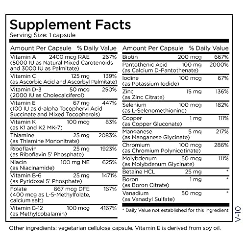 Metabolic Maintenance The Big One Plus Vitamin D - Iron-Free Multivitamin + 2000 IU Vitamin D + Active Folate (100 Capsules)