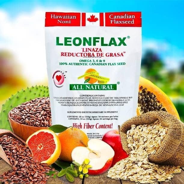 Leonflax, 100% Authentic Canadian Flax Seed, All-Natural, High Fiber Content, Dietary Supplement to Improve Your Digestive Health, 18 Oz, Bag, Natural Health Corporation (Pack of 3)
