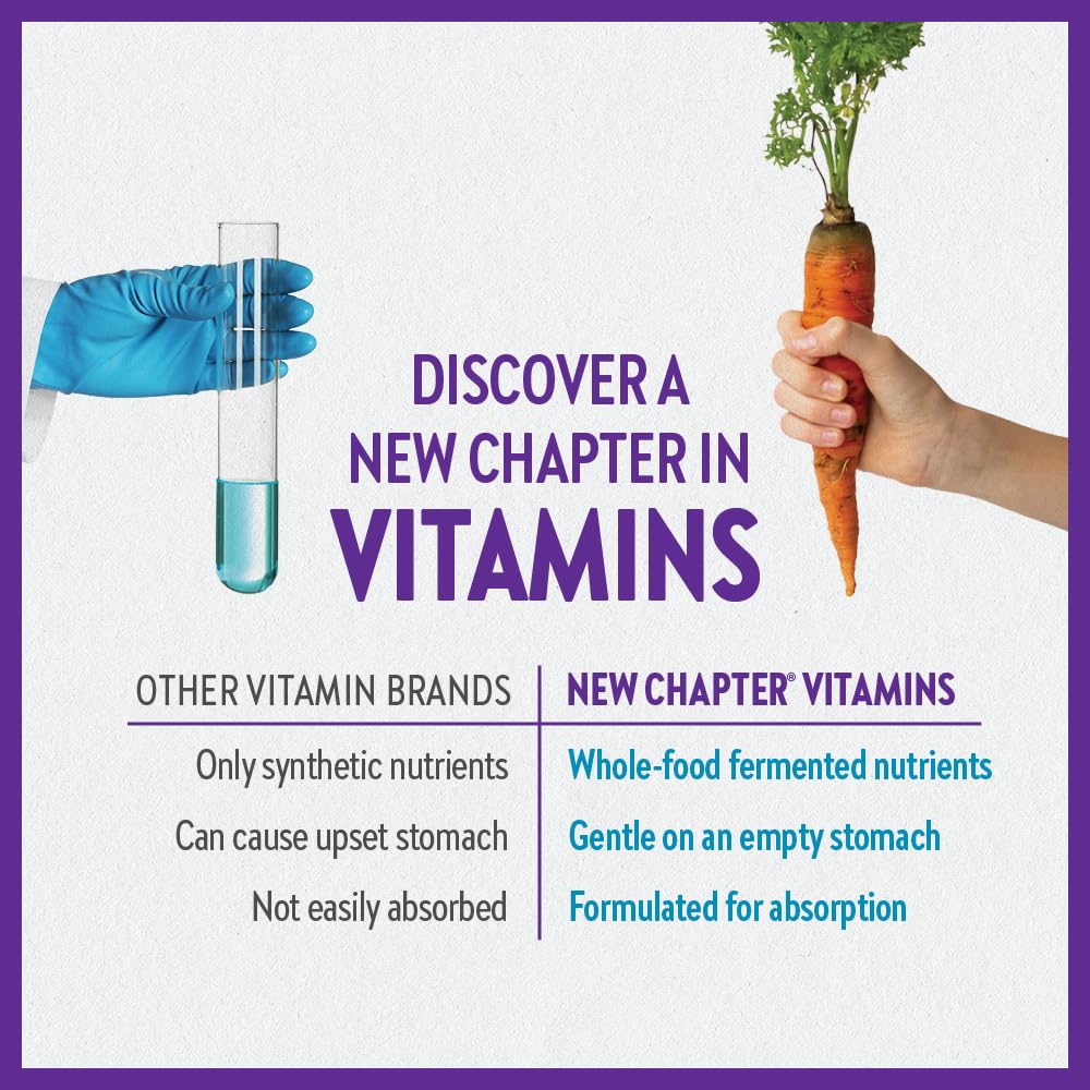 New Chapter Fermented Vitamin B12 1,000 mcg, USDA Organic, ONE Daily for Cellular Energy + Healthy Blood Cells, Certified Vegan, Gluten Free - 60 Count