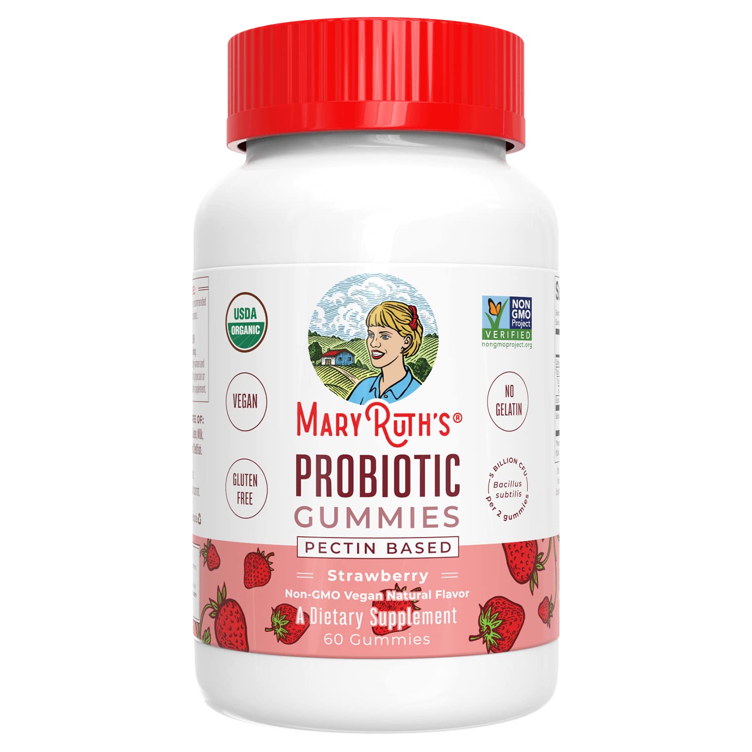 MaryRuth Organics Probiotic | USDA Organic Probiotic Gummies | Probiotic Digestive Support | Immune Support | Digestive & Gut Health Supplement | Vegan | Non-GMO | Gluten Free | 60 Count