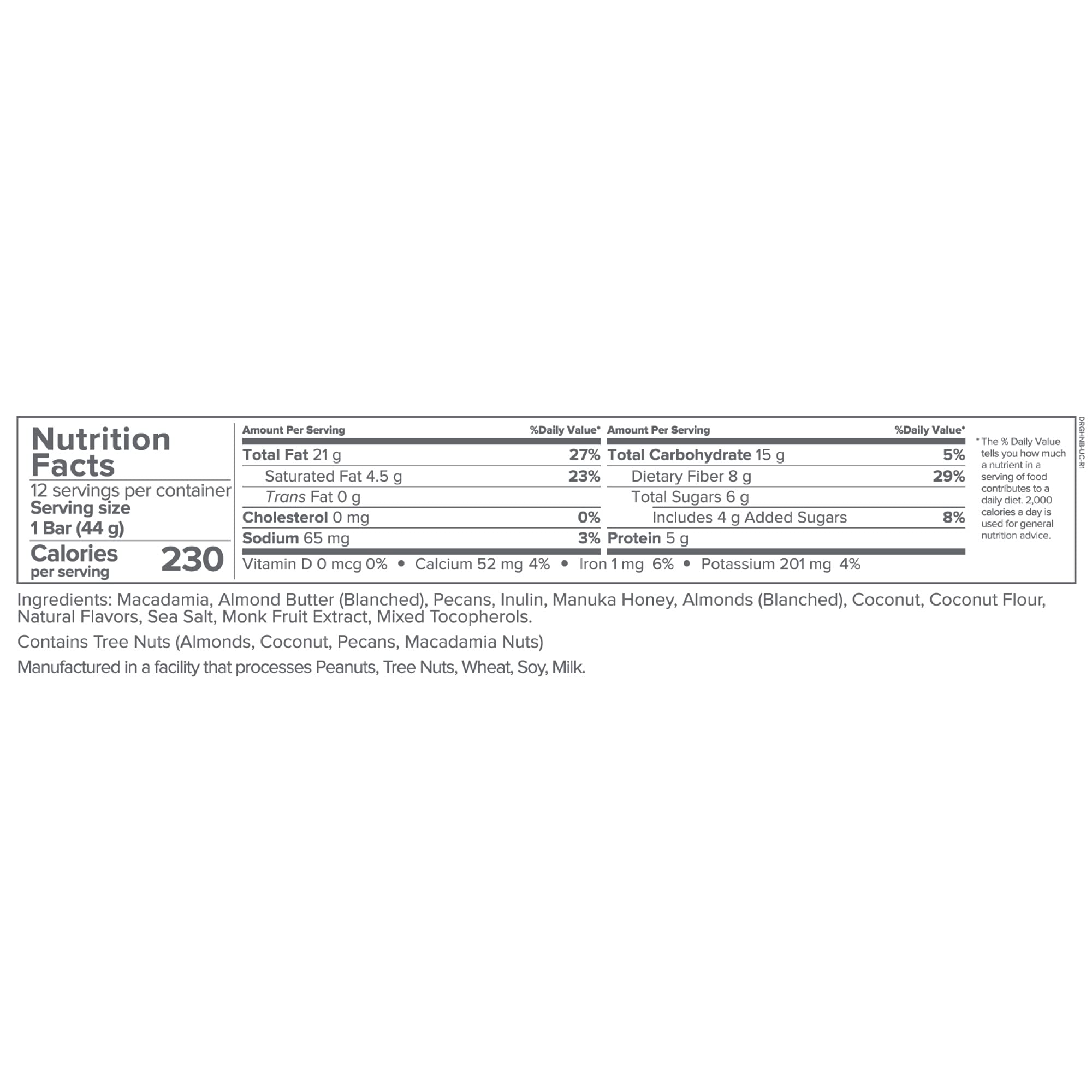 Gundry MD Polyphenol Rich Snack Bars, Honey Nut 12 Pack