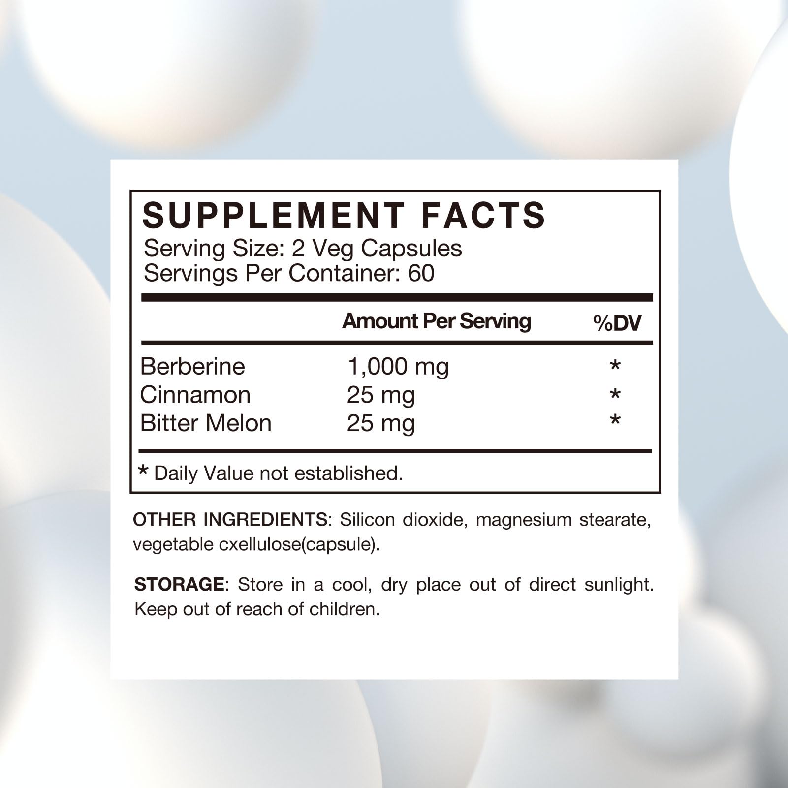 Berberine Supplement 1000mg with Ceylon Cinnamon, Bitter Melon, 3 in 1 Triple Action Formula Berberine HCL Supplements, for Immune, Cardiovascular, Gastrointestinal, 120 Veggie Capsules, Made in USA