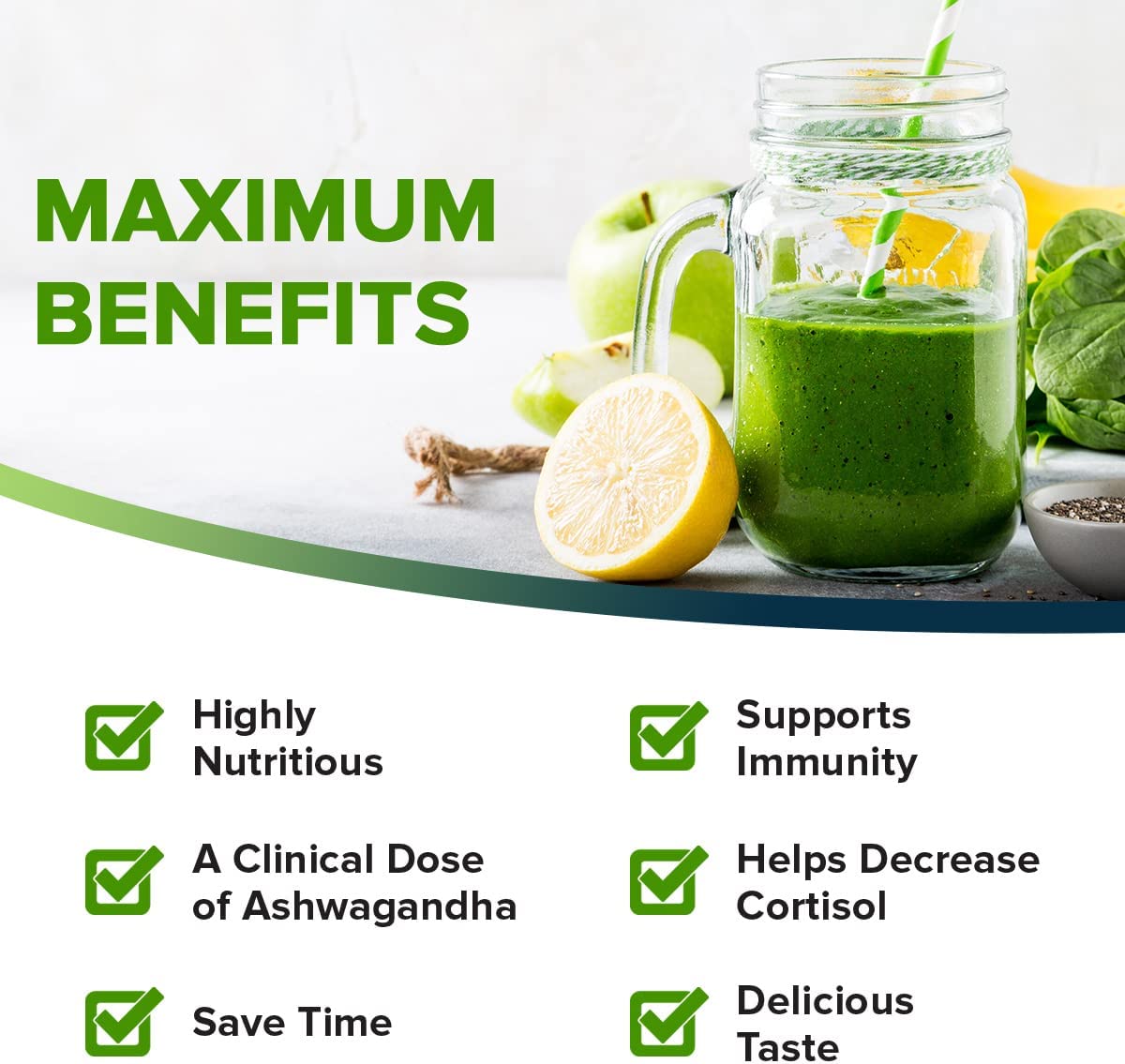 Organifi Green Juice - Organic Superfood Powder - 30-Day Supply - Organic Vegan Greens - Helps Decrease Cortisol - Provides Better Response to Stress - Supports Weight Control - Total Body Wellness