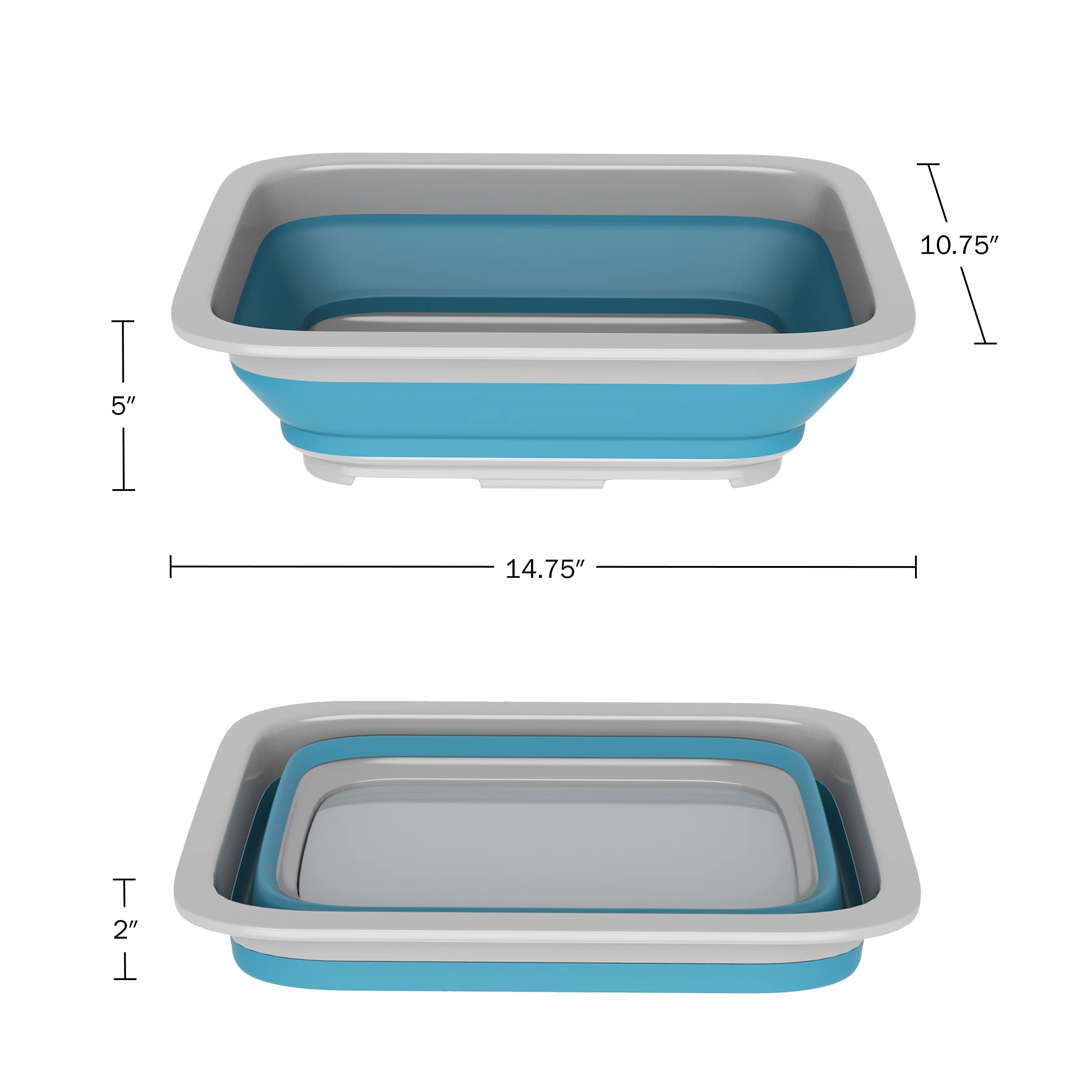 Collapsible Bucket - 10-Liter Multipurpose Wash Bin for Camping, Beach Trips, Tailgating Parties, and Cleaning Supplies by Wakeman
