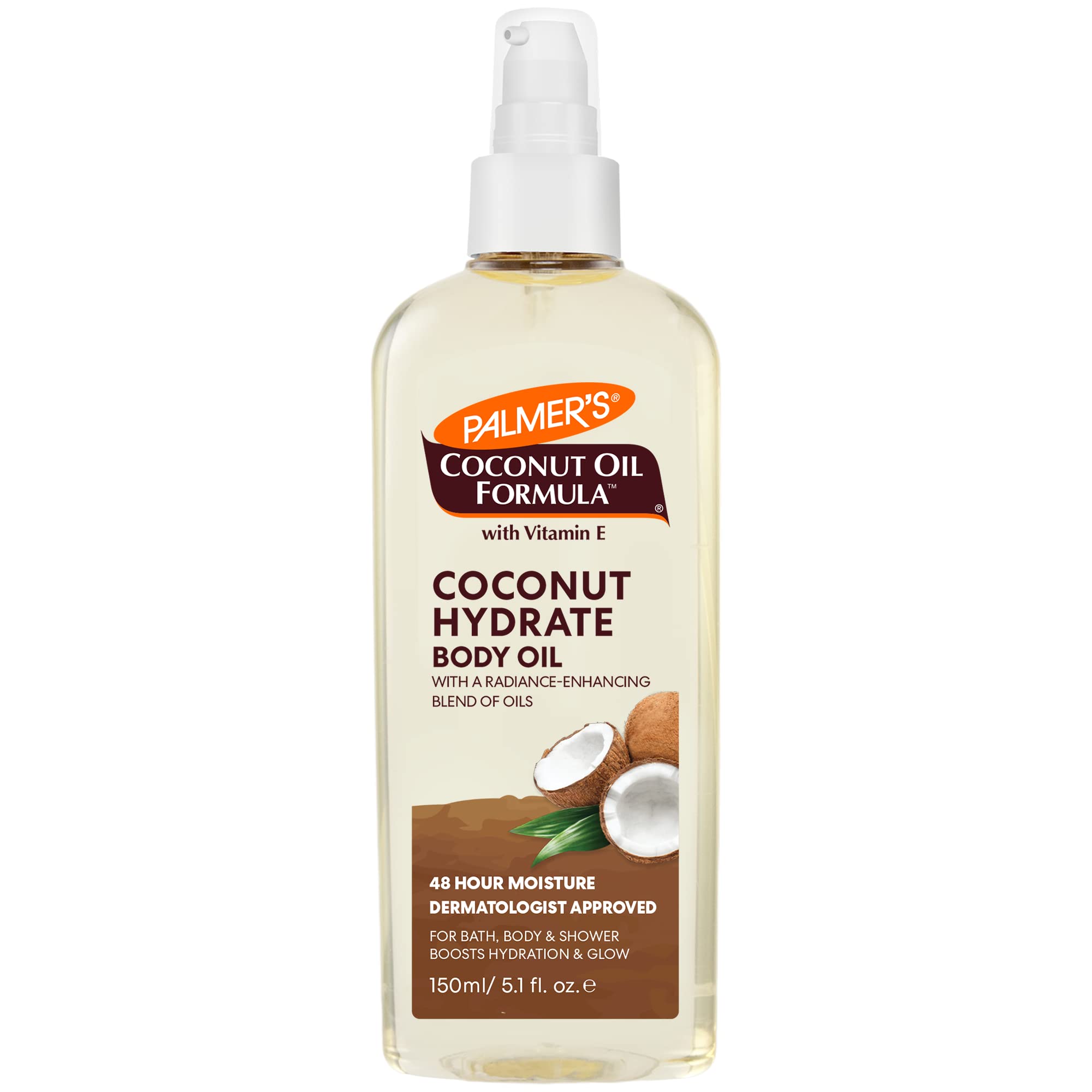 Palmer's Coconut Oil Formula Body Oil, Body Moisturizer with Green Coffee Extract, Bath Oil for Dry Skin, 5.1 Ounces