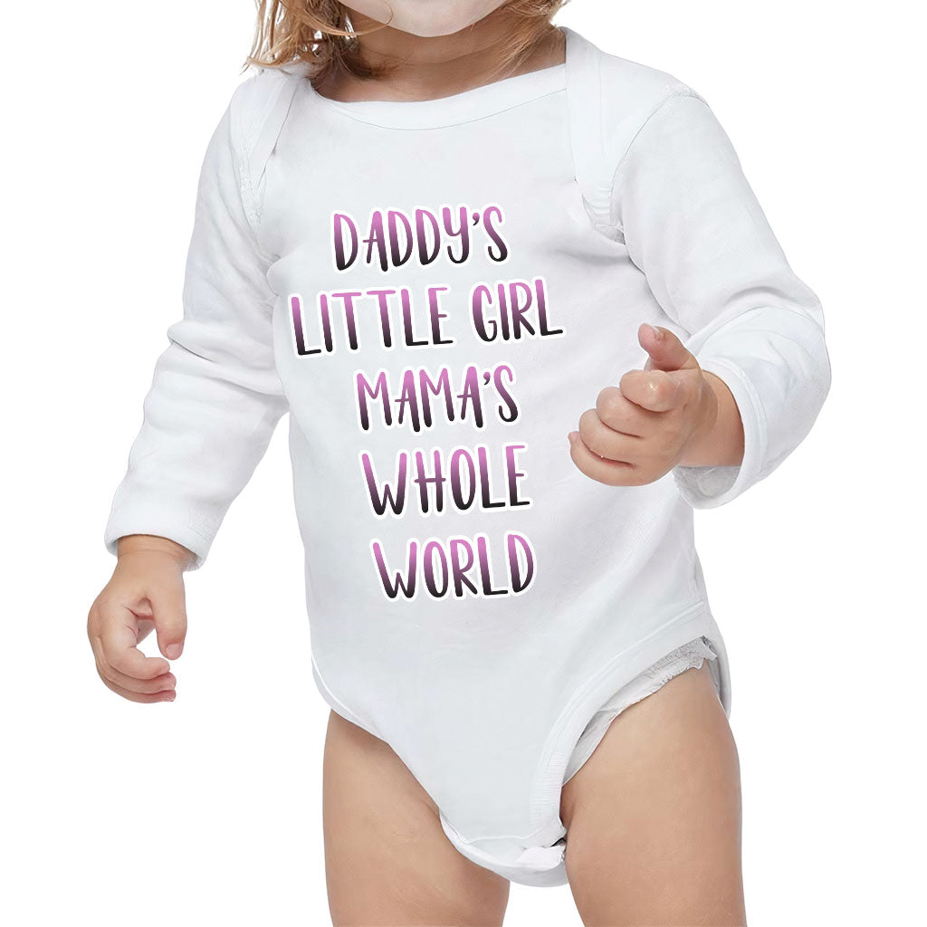 Daddy's Little Girl Baby Long Sleeve Onesie - Cute Baby Long Sleeve Bodysuit - Printed Baby One-Piece