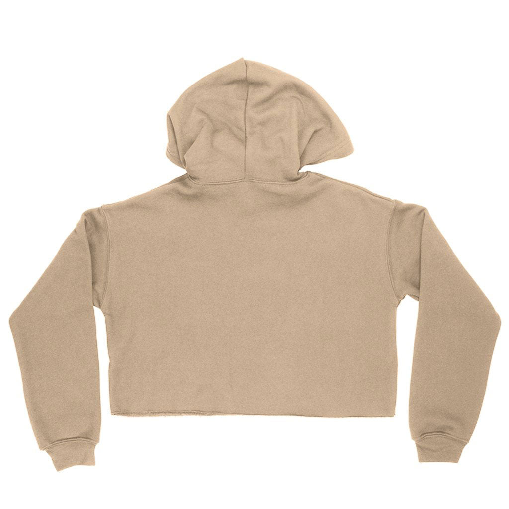 Quote Printed Women's Cropped Hoodie - Best Print Cropped Hoodie - Themed Hooded Sweatshirt