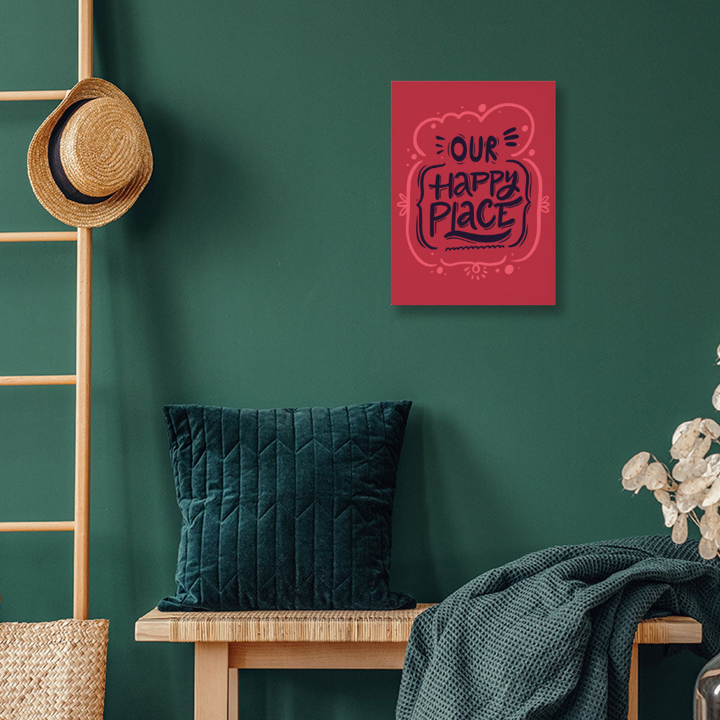 Our Happy Place Wall Picture - Themed Stretched Canvas - Cool Design Wall Art