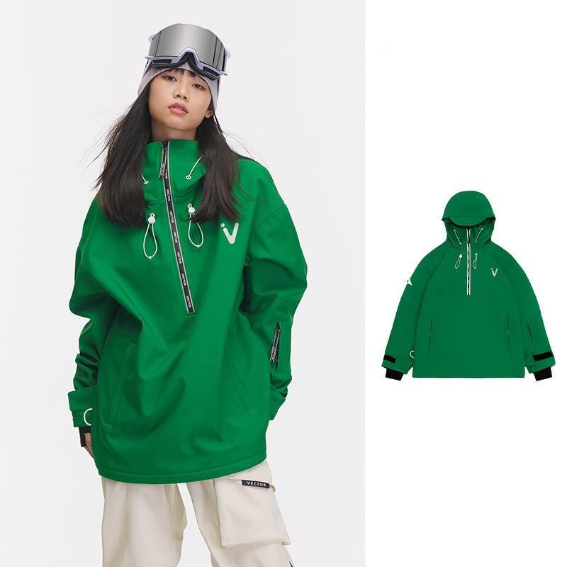 Solid Color Unisex Ski Jacket - Windproof, Waterproof Winter Outerwear for Outdoor Sports