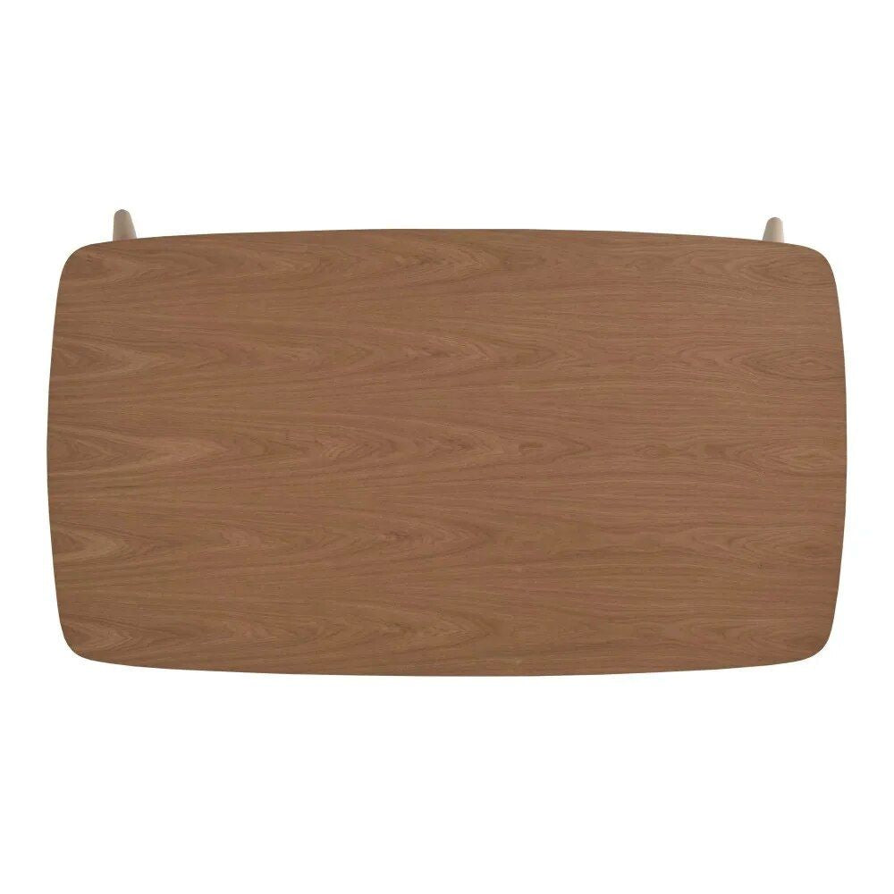 Mid-Century Modern 63" Natural Finish Wood Dining Table