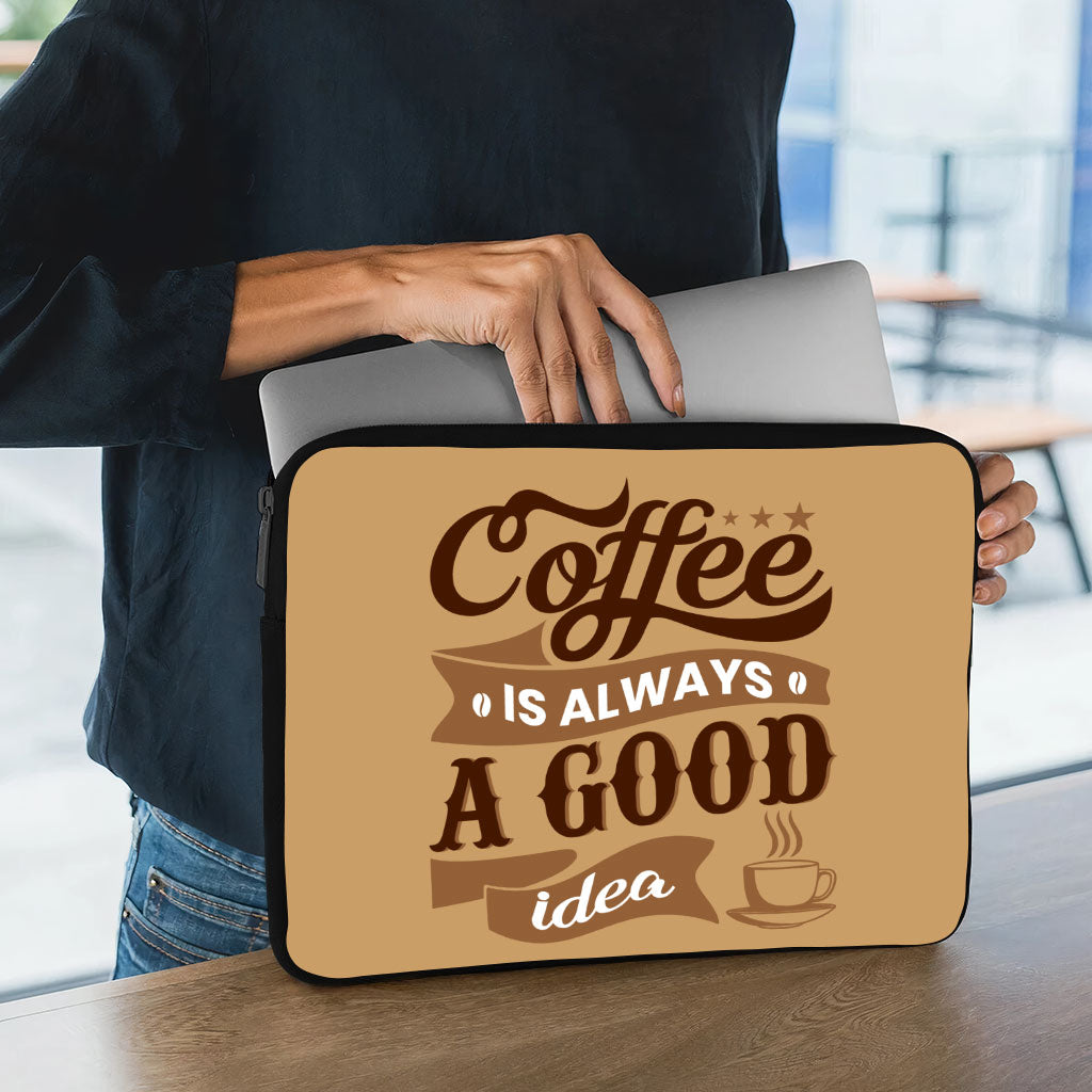 Coffee Dell 16" Two-Sided Sleeve - Creative Laptop Sleeve - Themed Laptop Sleeve with Zipper