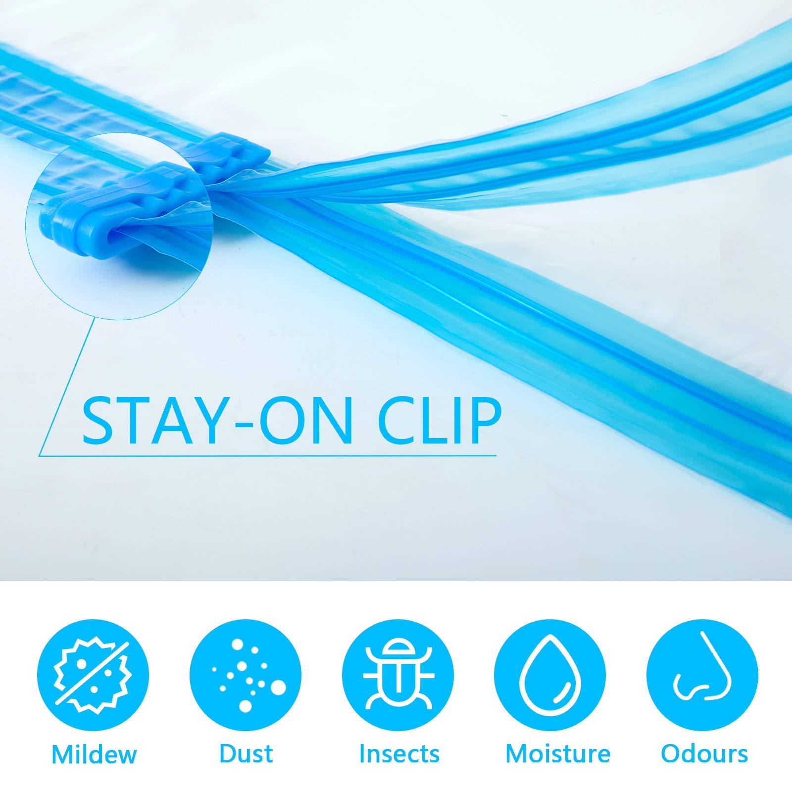 WISEWATER 10PCS Vacuum Storage Bags(2 x Jumbo, 2x Large, 2 x Medium, 2x Small,1x 3D,1x hand roll)Space Saving Bags with Travel Hand Pump(10pcs)