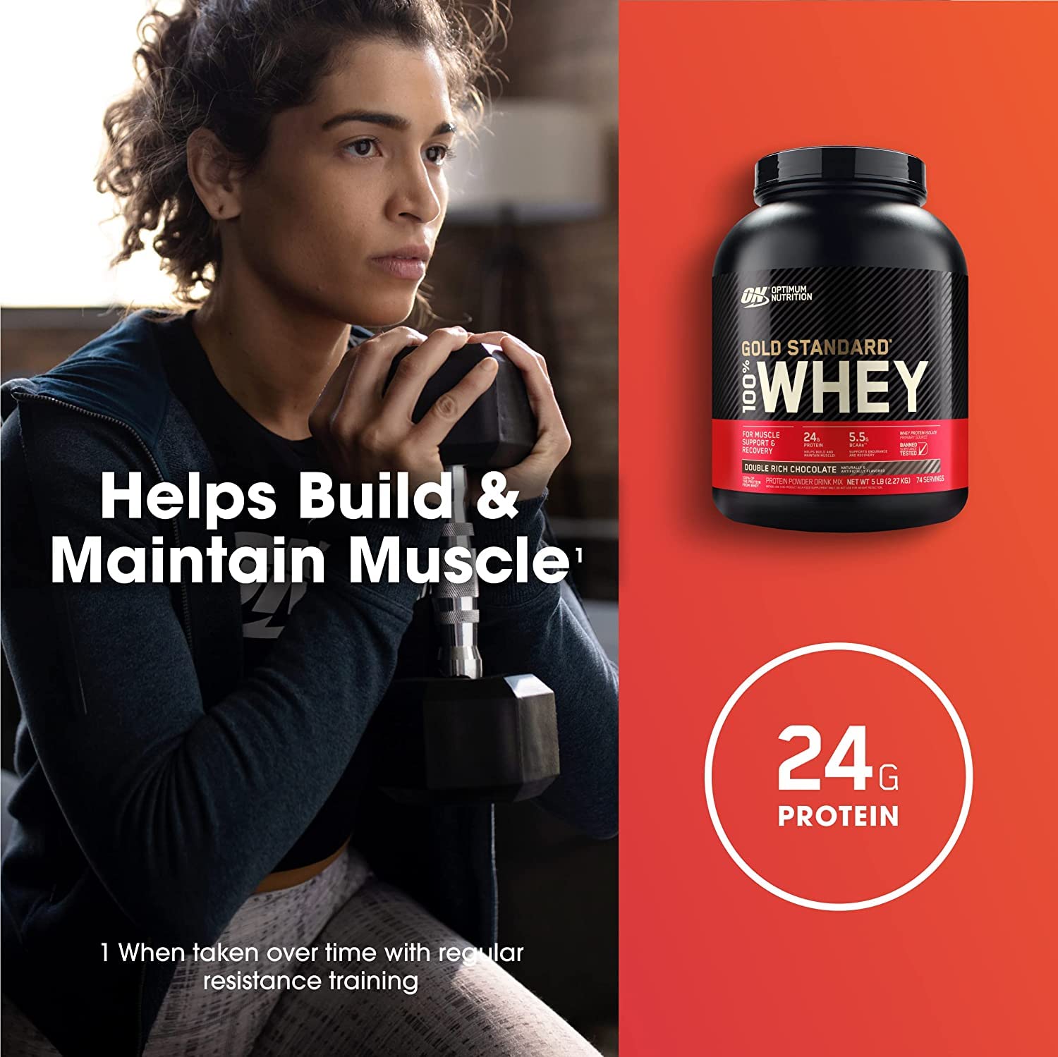 Optimum Nutrition Gold Standard 100% Whey Protein Powder, Double Rich Chocolate, 2 Pound (Packaging May Vary)
