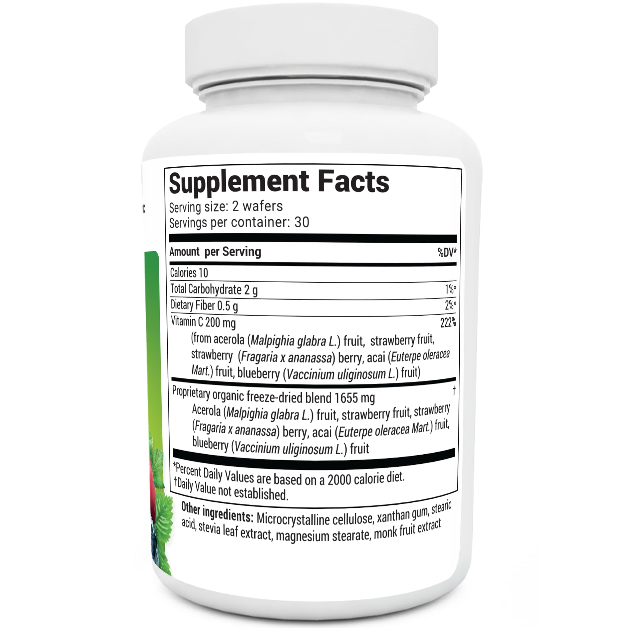 Dr. Berg's Vitamin C Complex Whole Food (60 Chewable) 100% Natural Vitamin C from Just 4 Berries, Non-GMO