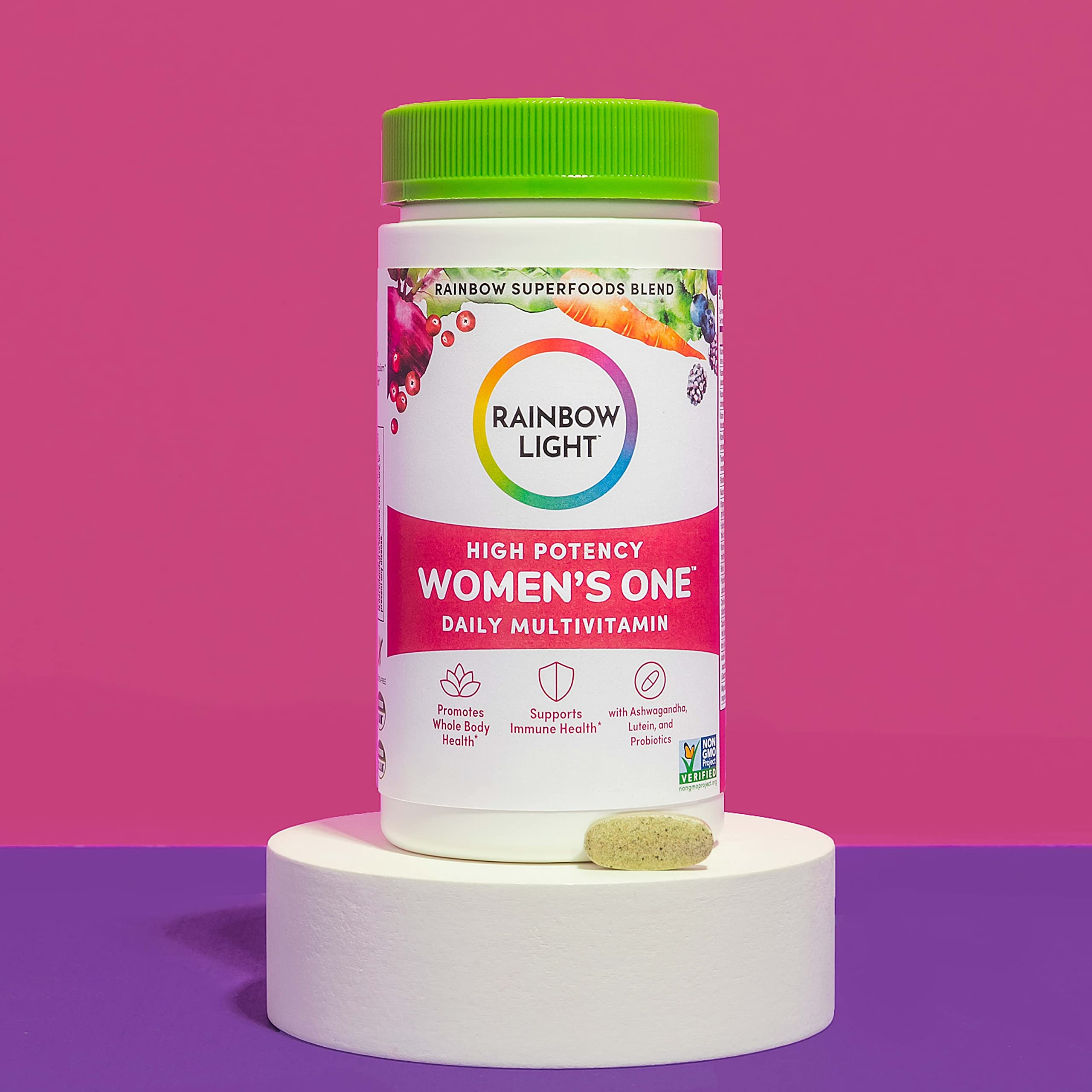 Rainbow Light Womens One High-Potency Daily Multivitamin, Womens Multivitamin Provides High-Potency Immune Support, With Vitamin C, Biotin and Ashwagandha, Vegetarian, 150 Count