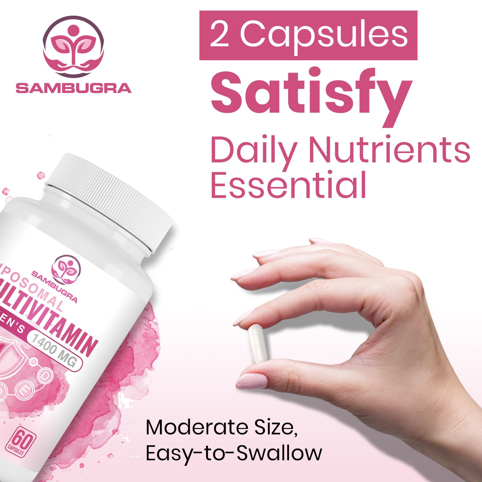 Liposomal Multivitamin for Women 1400MG - Womens Daily Multi Vitamins Supplements with Iron, Vitamin A, C, D, E and B Complex for Immune Health, Hair & Skin Support for Women 18+,120 Vegan Capsules