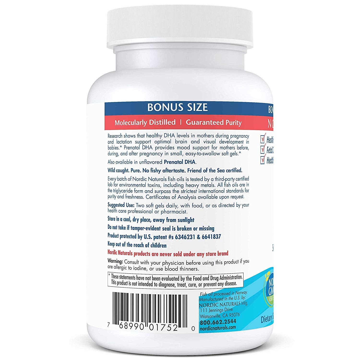 Nordic Naturals Prenatal DHA, Strawberry - 120 Soft Gels - 830 mg Omega-3 + 400 IU Vitamin D3 - Supports Brain Development in Babies During Pregnancy & Lactation - Non-GMO - 60 Servings