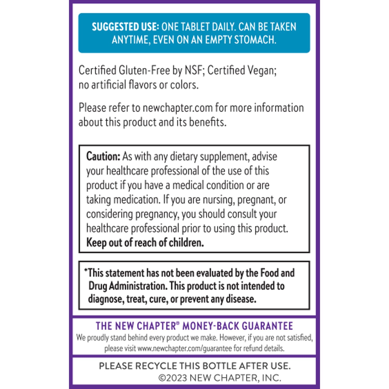 New Chapter Fermented Vitamin B12 1,000 mcg, USDA Organic, ONE Daily for Cellular Energy + Healthy Blood Cells, Certified Vegan, Gluten Free - 60 Count