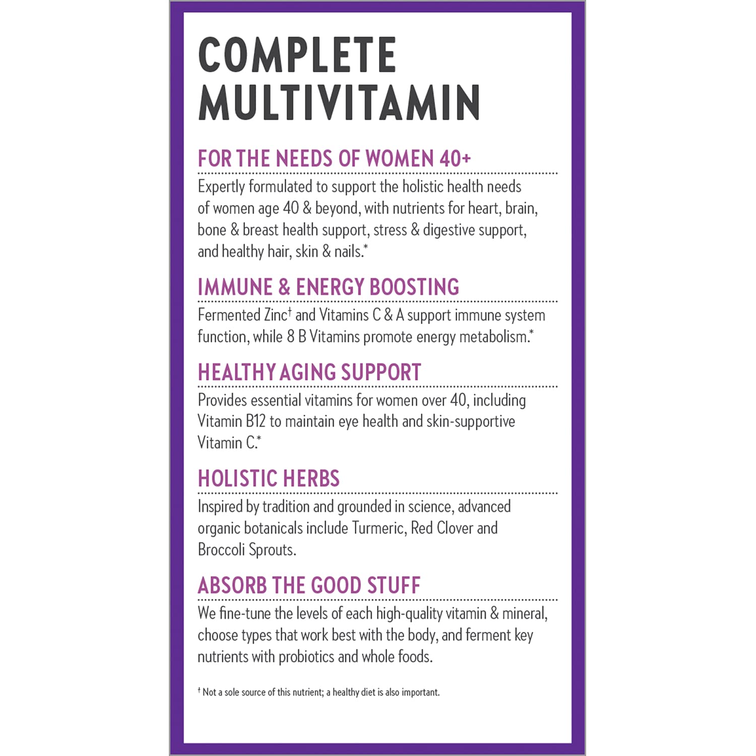 New Chapter Women's Multivitamin 40 plus for Energy, Healthy Aging + Immune Support with 20+ Nutrients -- Every Woman's One Daily 40+, Gentle on the Stomach, 72 Count