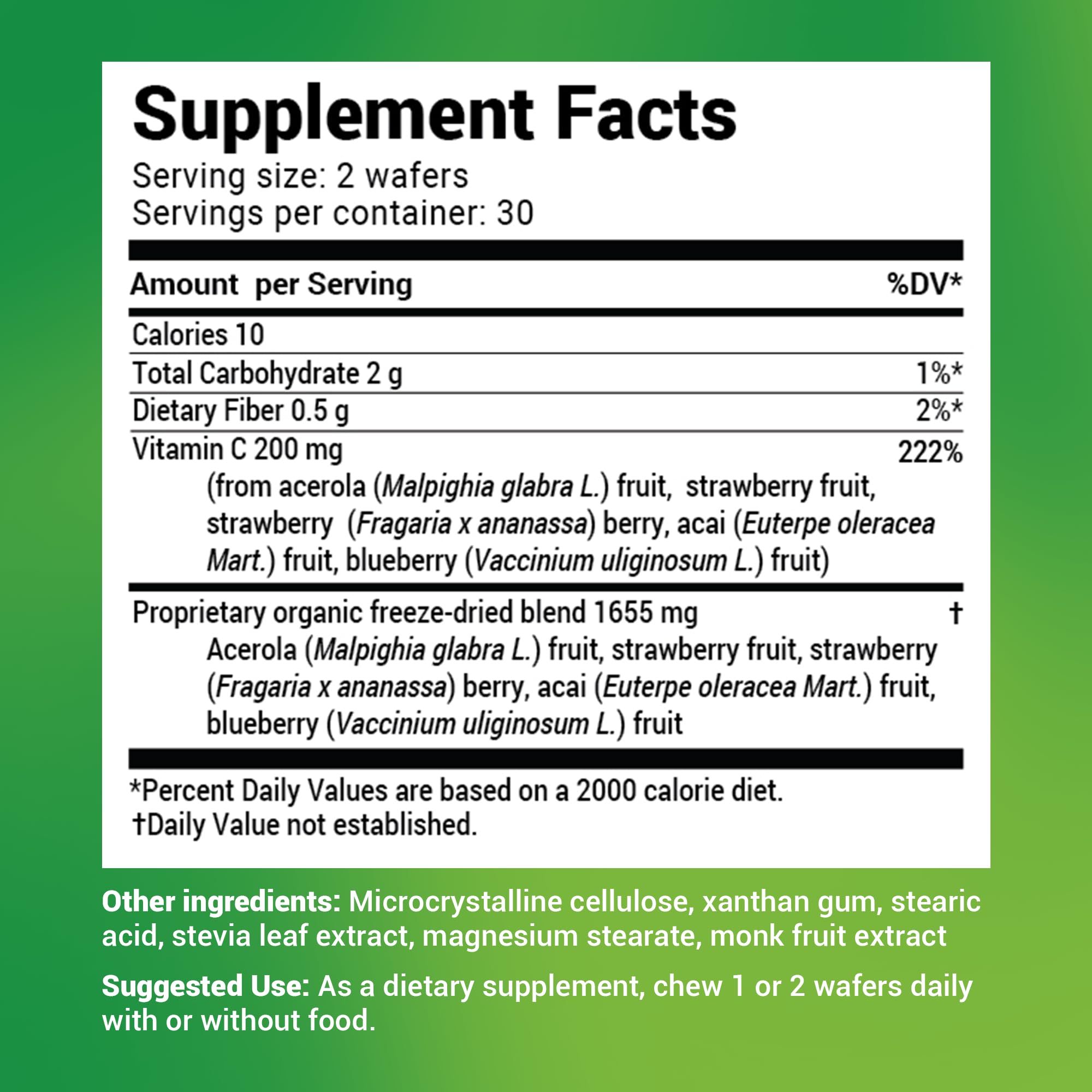 Dr. Berg's Vitamin C Complex Whole Food (60 Chewable) 100% Natural Vitamin C from Just 4 Berries, Non-GMO
