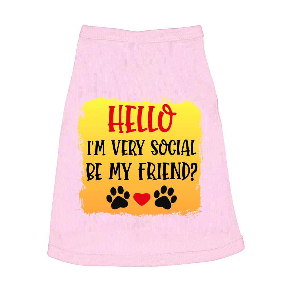 Friend Dog Sleeveless Shirt - Colorful Dog Shirt - Printed Dog Clothing