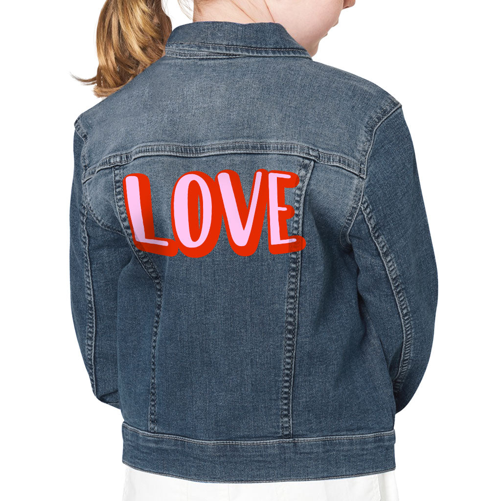 Love Kids' Denim Jacket - Kawaii Jean Jacket - Cool Denim Jacket for Kids