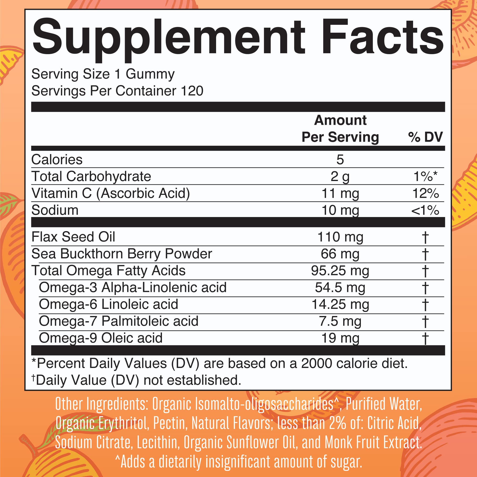 Vegan Omega 3 6 7 9 Gummies by MaryRuth's | Up to 4 Month Supply | Omega 3 Supplement with Flaxseed Oil | Omega 3 Gummies for Immune Support, Heart Health | No Fish Taste | Non-GMO | 120 Count