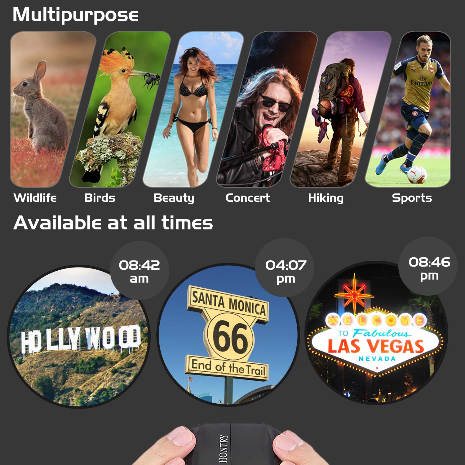 Hontry Binoculars for Adults and Kids, 10x25 Compact Binoculars for Bird Watching, Theater and Concerts, Hunting and Sport Games