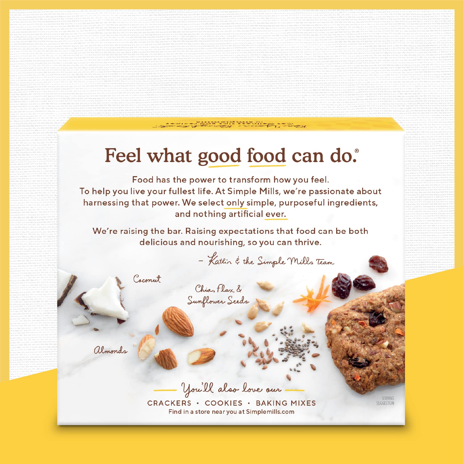 Simple Mills Almond Flour Snack Bars, Spiced Carrot Cake - Gluten Free, Made with Organic Coconut Oil, Breakfast Bars, Healthy Snacks, Paleo Friendly, 6 Ounce (Pack of 3)